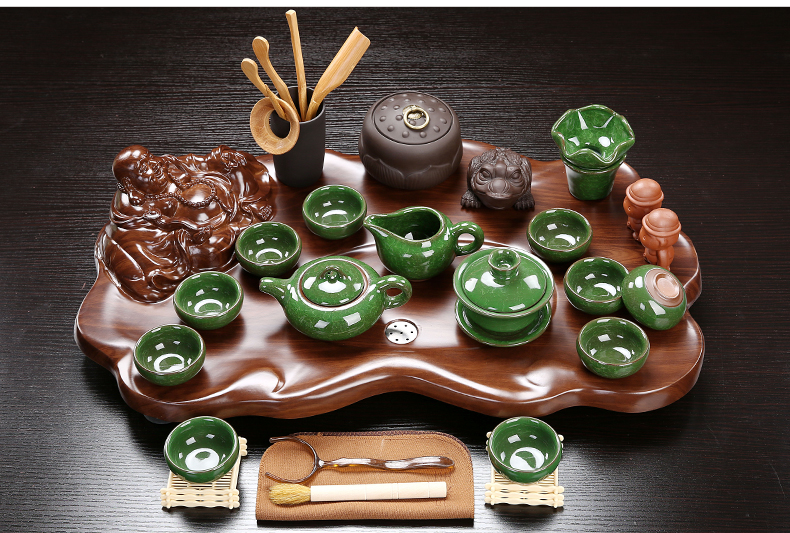 True sheng rosewood tea tray was set a complete set of kung fu tea set ceramic tea pot - calving cups domestic Chinese teapot