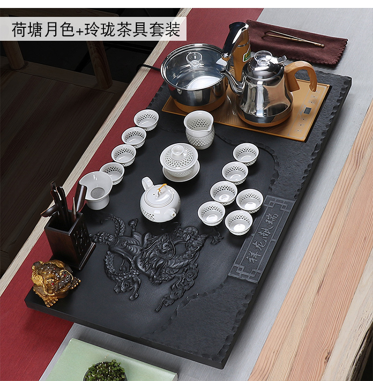 True sheng sharply stone tea tray of a complete set of tea set violet arenaceous kung fu tea tea tea taking. The Automatic drainage