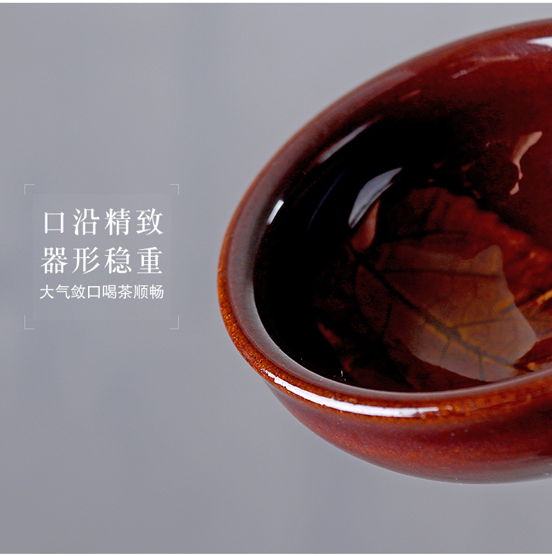 True sheng creative temmoku light tea tea leaves glass ceramic masters cup light tea tea set single cup bowl