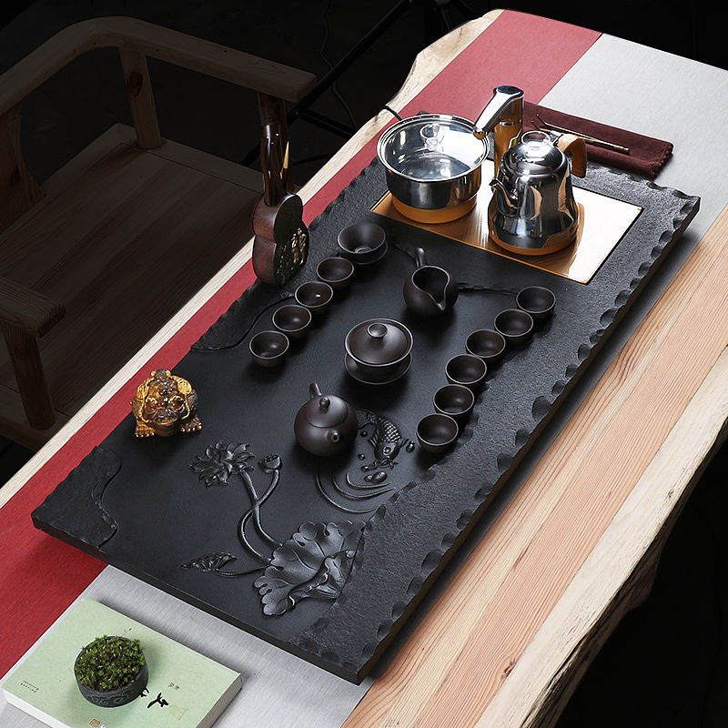 True sheng sharply stone tea tray was kung fu tea set automatic water tea kettle body home tea sea