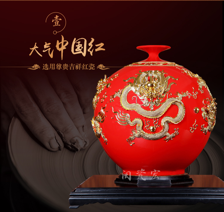 Really sheng xiamen the features checking crafts paint line carve ceramic longteng prosperous time five dragon housewarming gift villa living room