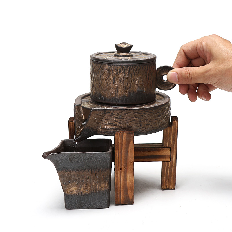 Really hold the hot insulation finances rolling automatic restoring ancient ways tea set coarse pottery originality of a complete set of kung fu tea set