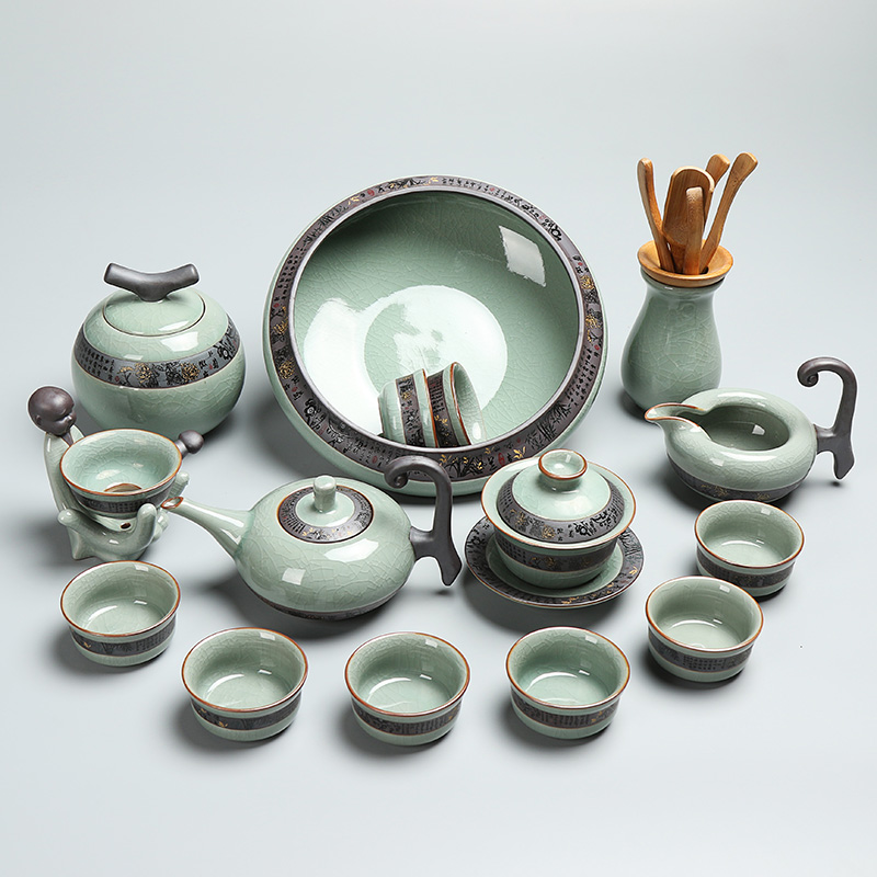 Really sheng elder brother up your up of a complete set of tea service suit kung fu GaiWanCha 6 gentleman slicing for wash tea caddy fixings