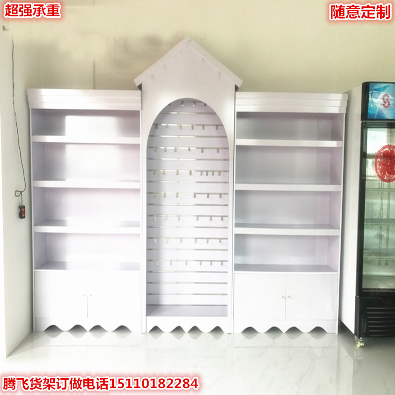 Cửa hàng thú cưng bằng gỗ kệ Kaier Deer bà mẹ và cửa hàng trẻ em tã hiển thị tủ mặt dây chuyền đồ trang sức đồ chơi trong tủ đảo