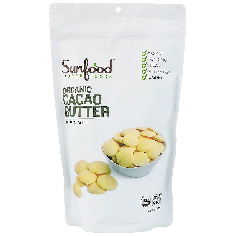 American Sunfood Raw Cacao Butter Natural raw cocoa butter cocoa butter 454 gr