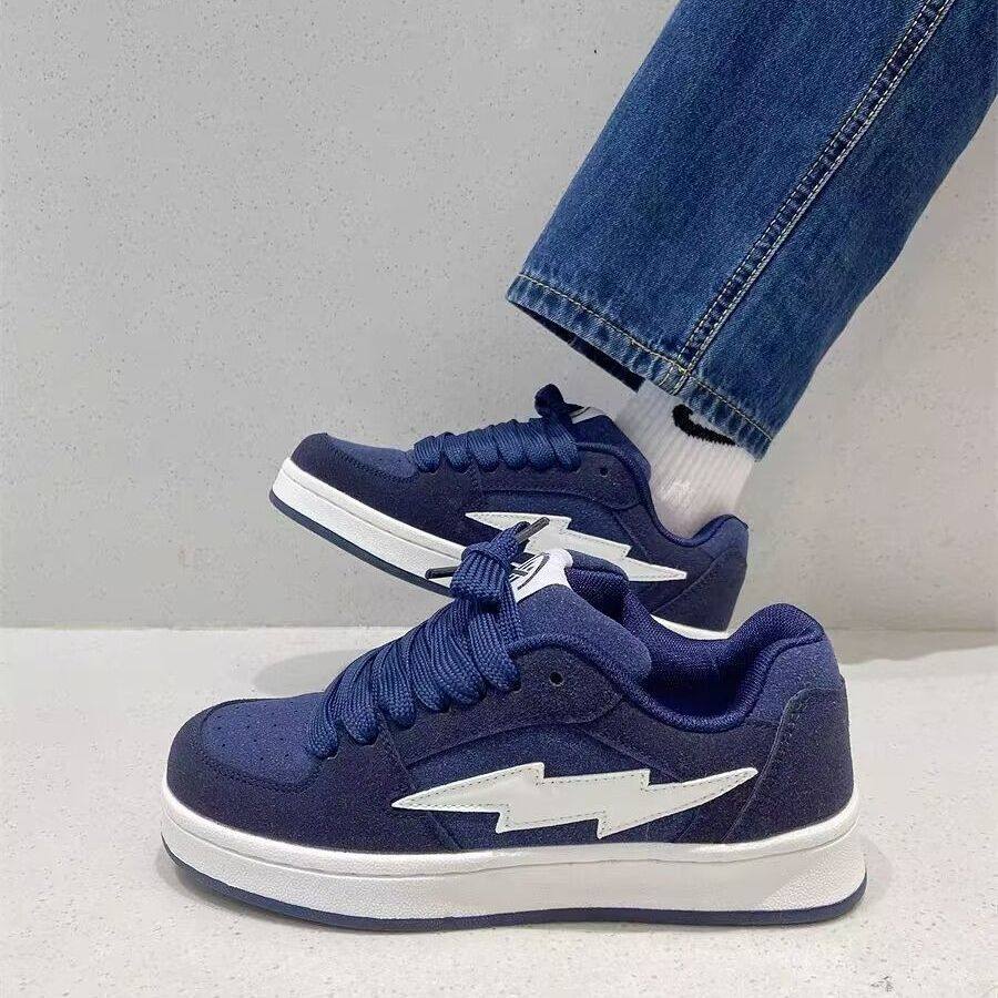 35-43 Blue Lightning Sneakers for Men and Women 2025 New Versatile Casual Sports Couple White Shoes Student Shoes