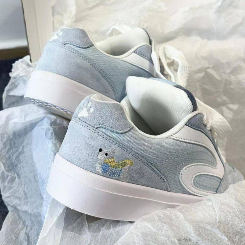 New Blue and White West Highland Puppy Design Loafers for Women, Cute and Comfortable Sneakers with Sound, Height-Increasing and Wear-Resistant