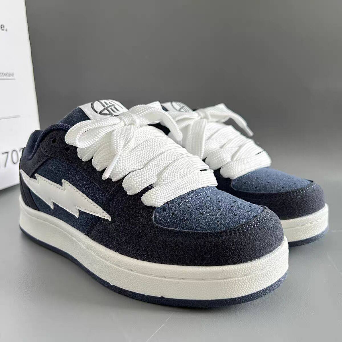 35-43 Blue Lightning Sneakers for Men and Women 2025 New Versatile Casual Sports Couple White Shoes Student Shoes