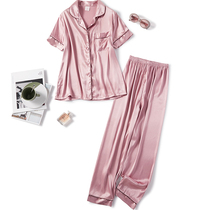 Antarctic pajamas women ice silk short sleeve summer two-piece summer thin silk plus size fat mm home clothes