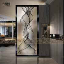 Modern Minimalist Art Glass Screen Partition Living Room Genguan Mobile Door Decoration Frosted Starter Genguan Custom Double Face