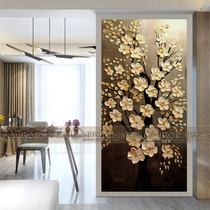New Pint Art Glass Partition Aisle Corridor Stairway Decoration Screen Entrance To Outdoor Genguan Steel Background Wall Plum Blossom