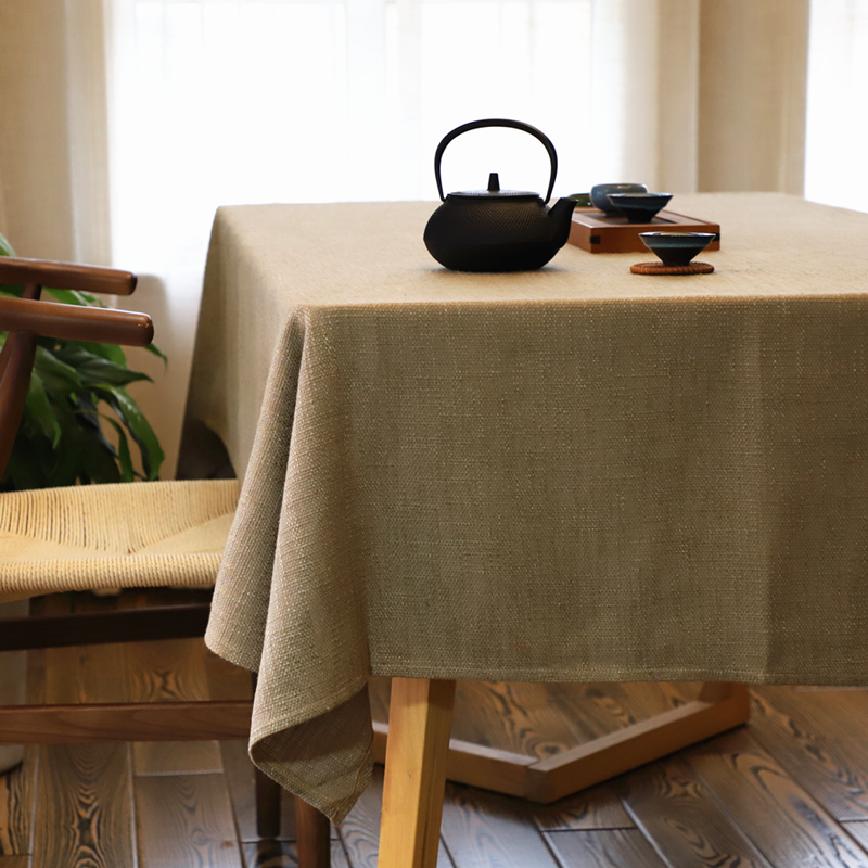桌布定做素色桌布 純色長方形北歐棉麻風禪意復古典茶幾禪意布藝定制