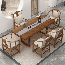 New Chinese solid wood tea table and chairs Composition Gongfu Tea table Home Living room Zen Tea Set Integrated Tea Tea Table