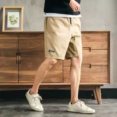 Yiyi khaki tooling shorts men's Tide brand Japanese Hong Kong style five-point pants men's loose summer casual shorts men