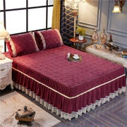 Bedspread giường váy một mảnh luật nhung Levin dày ấm bông nệm bìa đúp bảo vệ giường 1.8x2.0m - Váy Petti