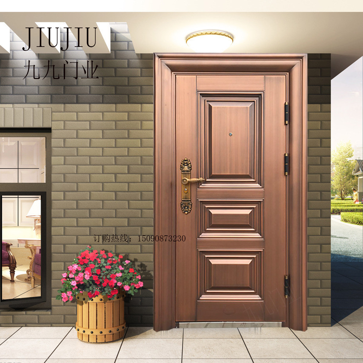 Spot Class A door anti-theft door imitation copper door single door child mother door entry door balcony security door villa door can be customized