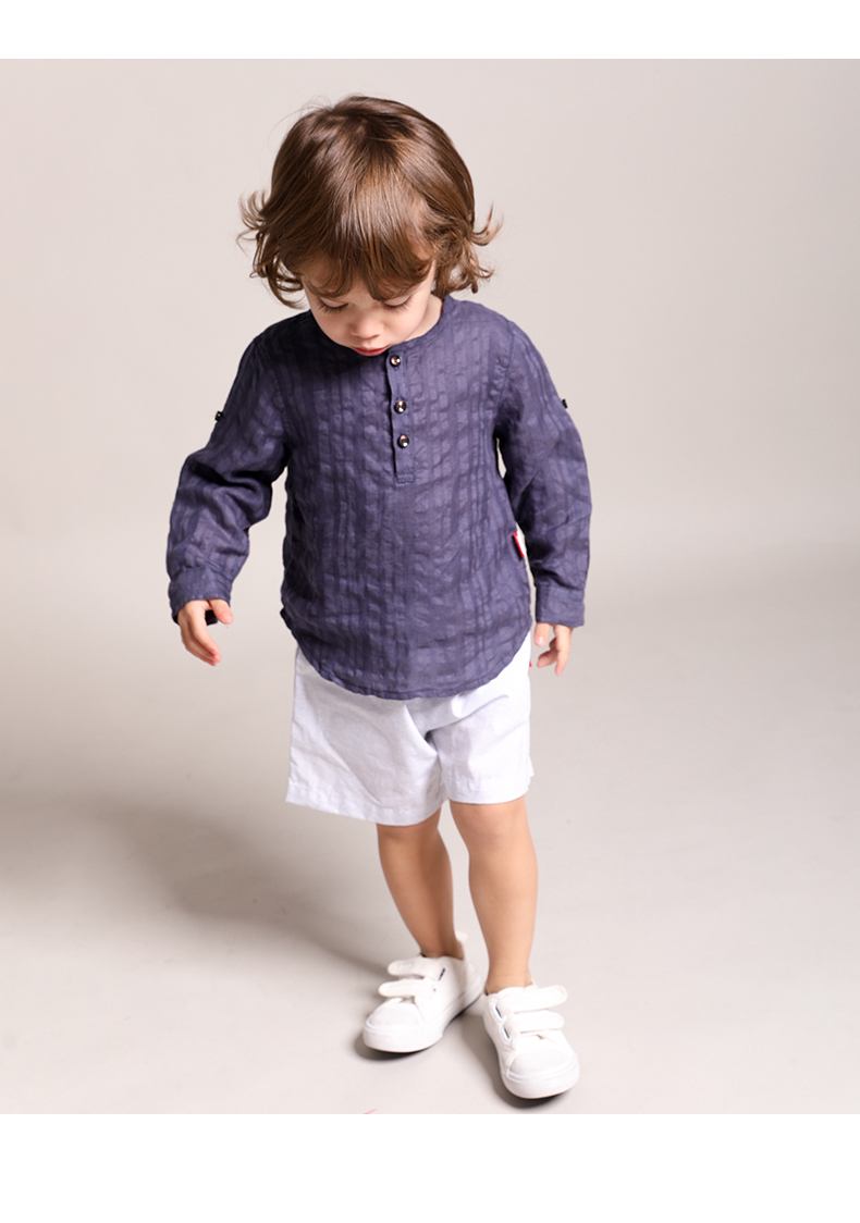 Back dock boy 2019 mùa hè sọc áo sơ mi 1 bé thoáng khí chống nắng dịch vụ điều hòa trẻ em 3-5 tuổi - Áo sơ mi thời trang bé gái