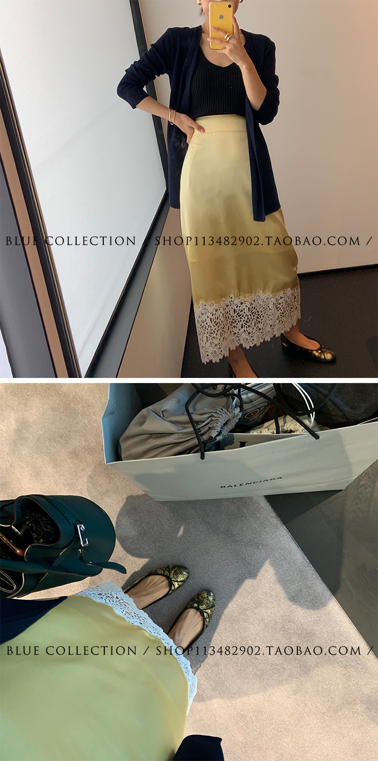BLUE BỘ SƯU TẬP 2019S / S Váy lụa - Váy chân váy cá tính