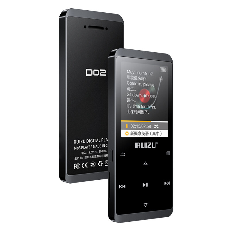 Ruizu D02 Student Bluetooth Mp3 Mp4 Lossless Music Player with Lossless Sound Quality, External Playback, Ultra-Thin Design, Novel
