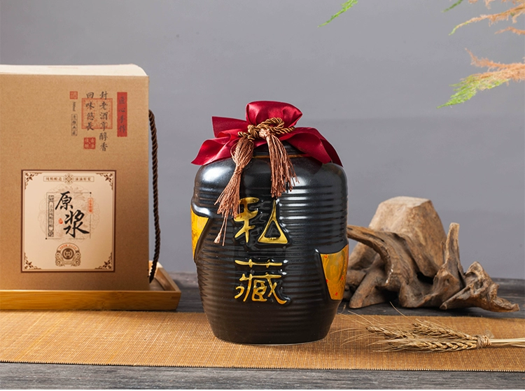 Chai rượu vang gốm 3 kg Jingdezhen rượu vang jar thủ công nồi rượu vang rỗng rượu vang rượu vang trắng đóng gói container niêm phong ba pound rượu vang lon ly uống rượu vang đỏ cao cấp