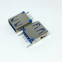 Spot USB2 0 female base blue glue multi-color A female vertical AF180 degree short body extended straight plug bent feet straight edge curling