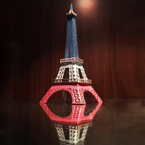 Love to fight all metal diy building assembly model 3D mini three-dimensional puzzle Eiffel Tower French flag