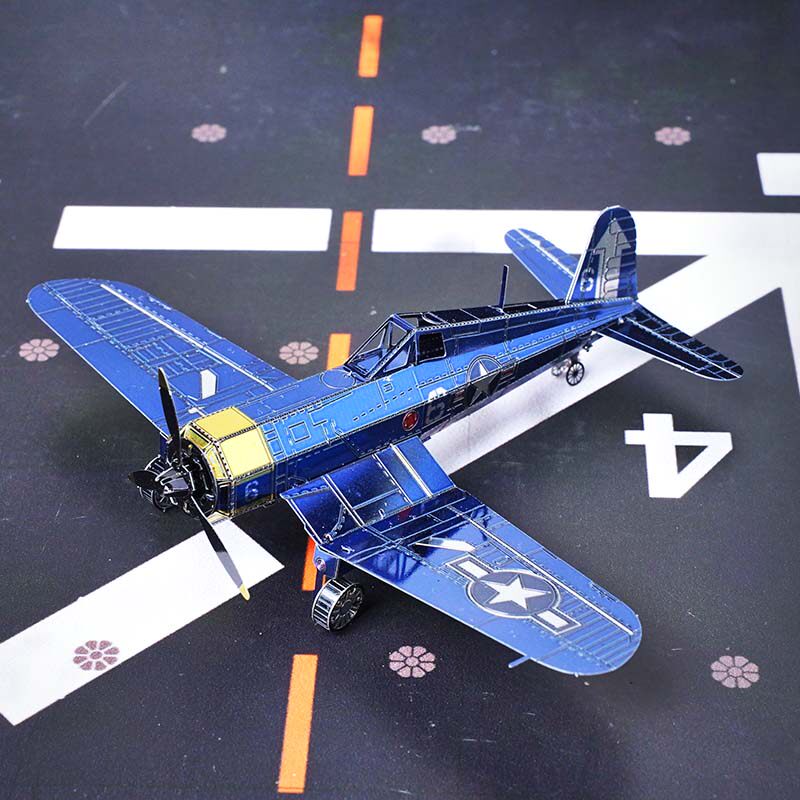 Love Parquet All Metal Stainless Steel DIY Assembly Model 3D Mini Solid Puzzle Color Pirate Fighter-Taobao