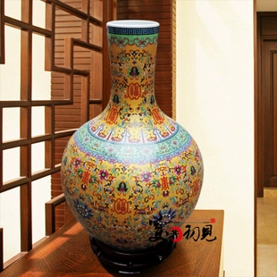 Специальное предложение бесплатная доставка Jingdezhen Ceramic Emale Color Antique Sky Tister Бутылка Гостиная Дома