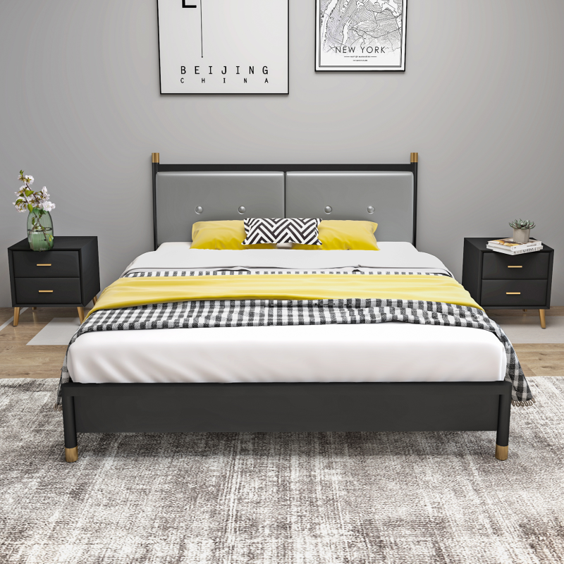 Bangbang Nordic Iron Bed is simple modern luxury 1 5 m double 1 8 iron bed frame thickening and reinforcing furniture bed