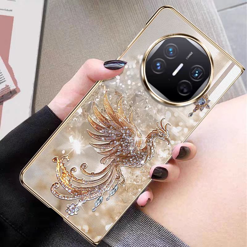 German Champagne Gold Crushed Diamond Phoenix Huawei Mate X5 Phone Case Mate X3 Fashionable Chinese Mate New Style Personalized Foldable Screen Protective Case for Women X5 Light Luxury Anti-Drop X6 High-End Collector's Edition German Champagne Gold Crushed Diamond Phoenix Huawei Mate X5 Phone Case Mate X3 Fashionable Chinese Mate New Style Personalized Foldable Screen Protective Case for Women X5 Light Luxury Anti-Drop X6 High-End Collector's Edition