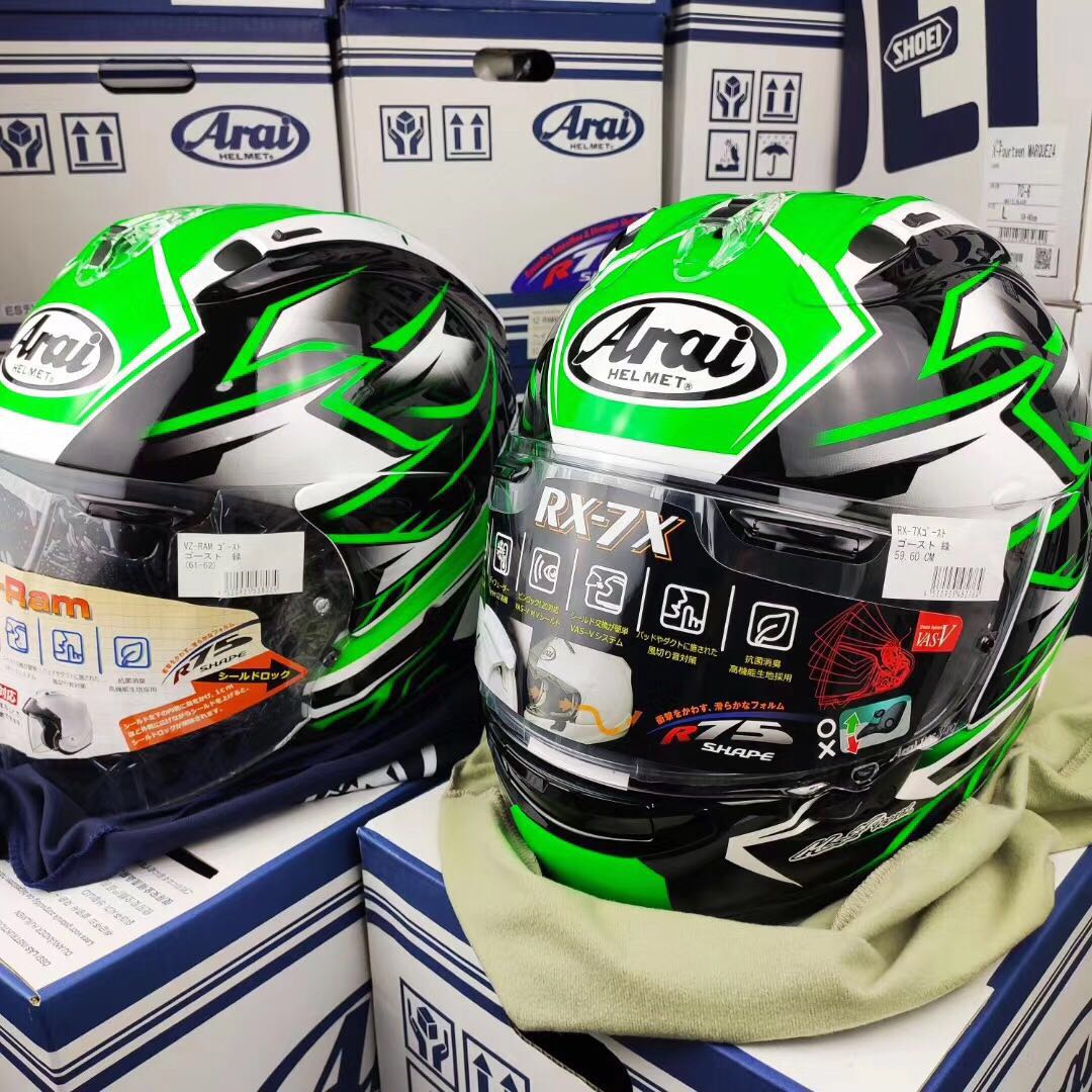 ARAI RX7X VZ-RAM GHOST全半头盔绿忍者400-10-r-6r-z900-z1000