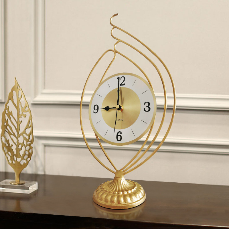 Nordic Living Room Seat Bell Modern Extreme Brief Watch Swing Piece Bedroom Light Extravagant Desktop Clock Decoration Creative Silent Seat Clock