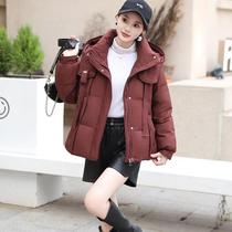 Hooded streamer short down jacket 2024 winter new design slimming thickened warm small man jacket