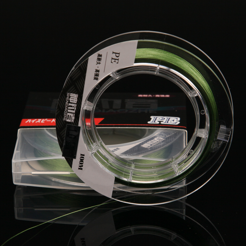 God fisher 8 compiled PE line sub with vigorous horse line fish line army green 100 meters sea fishing line main line