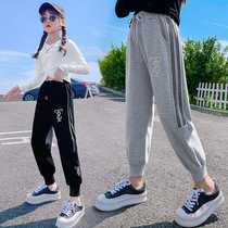 Girls pants spring and autumn models in the big Children girls foreign relaxed leisure trousers autumn childrens foot sports pants tide