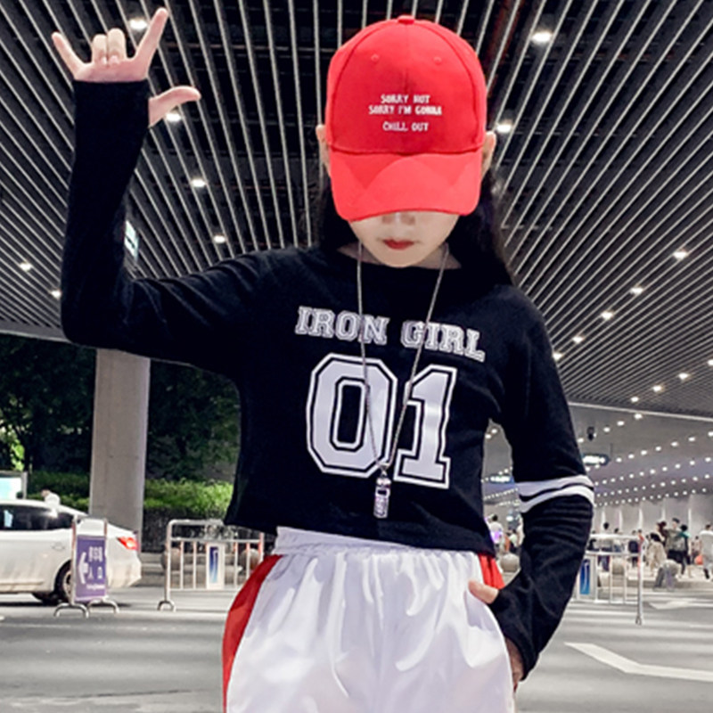 Girls ' long-sleeved T-shirt spring and autumn 2021 new Korean version thick cotton T-large virgin girl spring short Western style top