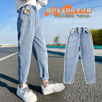 Girl Jeans Spring Autumn Outwear CUHK Child Loose Small Leggings Pants Spring New Light Color Children Casual Long Pants