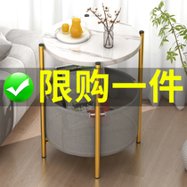 Mobile small coffee table mini table small apartment sofa side bedside TV side cabinet side table corner light luxury