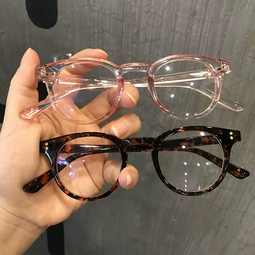 Корейская версия маленькой круглой кадры матовой черной сырой очки полки