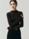 Half-Turtleneck Seamless Fitted Knit Sweater, Thin Knit Base Layer for Women, Autumn and Winter High-End Wool Inner Top