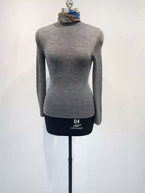 Autumn and Winter Half-Turtleneck Seamless Slim-Fit Knitted Base Shirt for Women, Close-Fitting Wool Sweater, Inner Layer Sweater with a High-End Feel