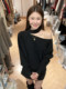 Korean-Style Black One-Shoulder Sequined Sweater for Women, a Very Stylish Outerwear or Innerwear Unique Knit Top for Autumn and Winter