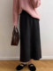 Gentle Pink Knitted Skirt for Women, Autumn and Winter Mid-Length Style, Elegant Straight-Cut Hip-Hugging Skirt, Slimming A-Line Skirt
