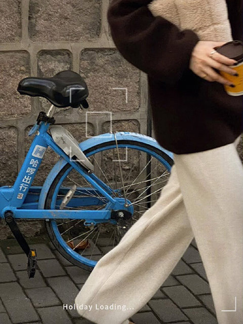 Autumn and Winter High-Waisted Slimming Drapey Wide-Leg Pants for Women, High-End Soft Casual Straight-Leg Pants, Woolen Knitted Floor-Length Pants