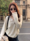 French-Style Lace Patchwork Half-Turtleneck Knitted Base Shirt for Women, Autumn and Winter High-End Halter V-Neck Sweater Inner Top