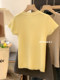 French-Style Yellow Sweet Bow Ice Silk Knit Top for Women, Summer Embroidered Slim-Fit Thin Base Shirt, Unique Top