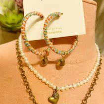 1011 non-refundable no change welfare Korean design pastel ring ring earrings goddess big name