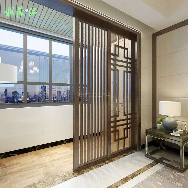 Màn hình vách ngăn phòng khách hàng rào lưới hàng đầu Tiandi hiên tùy chỉnh màn hình gỗ rắn đơn giản hiện đại thời trang ghế ngồi màn hình - Màn hình / Cửa sổ vách ngăn phòng khách bằng gỗ