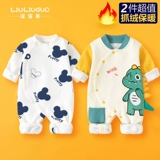 Детский утепленный комбинезон, удерживающее тепло милое боди для новорожденных, 2 шт, 0-18 мес.