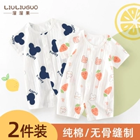 Детский летний тонкий комбинезон, боди подходит для мужчин и женщин, летняя одежда, 2 шт, 0-18 мес., короткий рукав